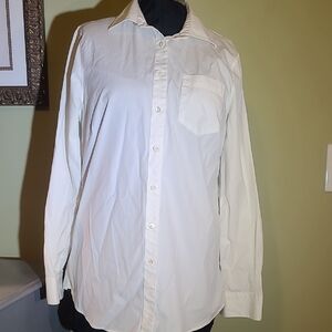 Classic White Womens Lands End Canvas Shirt Size 10